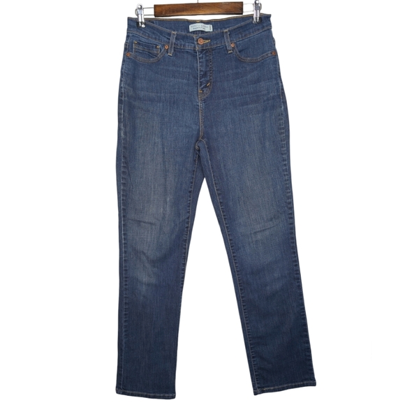Levi's Perfectly Slimming Straight 512 Dark Blue Jeans Size 10M - Picture 1 of 16